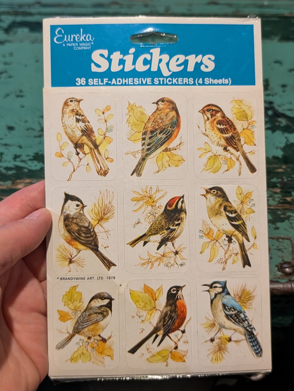 NOS 1978 Vintage Eureka Sticker Pack Art Birds Sealed 4 Sheets